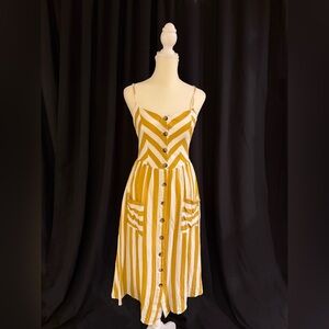 Striped Yellow and White Sundress
